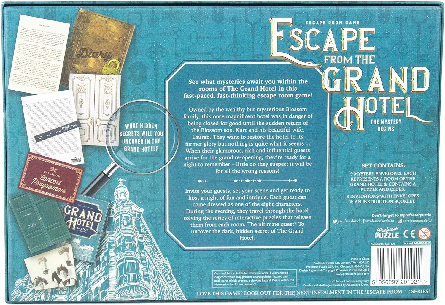 Professor Puzzle | Escape from Grand Hotel | Puzzle | Ages 12+ | 2+ Players