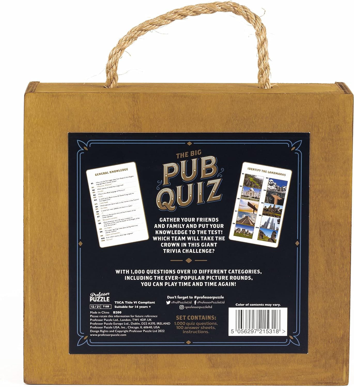 Professor PUZZLE, The Big Pub Quiz, Quiz, Ages 12+, 2+ Players