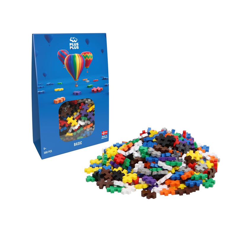 Plus-Plus - 300 Piece - Basic Color Mix, Kids Construction Toys, Building Blocks Toy, Creative Learning Resources and STEM Play for Home and Travel - Girls and Boys Toys Age 5