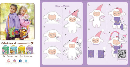 Avenir 6301818 DIY naaiset, knuffeldier, snooze-schaap, schouderdier, knutselset voor kinderen, creatieve set, vanaf 6 jaar