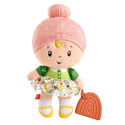Fisher-Price Baby Sensory Toy Cuddle & Chime First Babydoll for Infants Ages 6+ Months, Each Sold Separately, HXK44