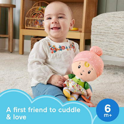 Fisher-Price Baby Sensory Toy Cuddle & Chime First Babydoll for Infants Ages 6+ Months, Each Sold Separately, HXK44