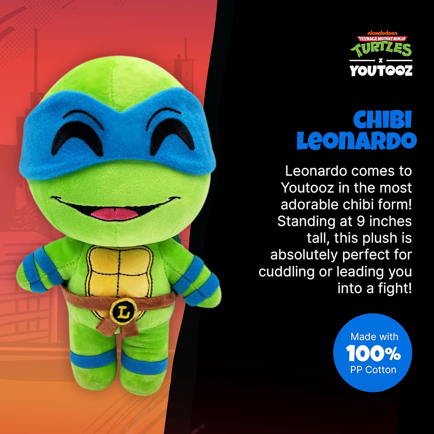 Teenage Mutant Ninja Turtles peluche Chibi Leonardo 22 cm