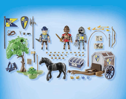 PLAYMOBIL 71484 Knights of Novelmore: Transport Robbery, dangerous battle for the gold, Novelmore Knights vs. Burnham Raiders, fun imaginative role-play, knight play sets suitable for children ages 4+