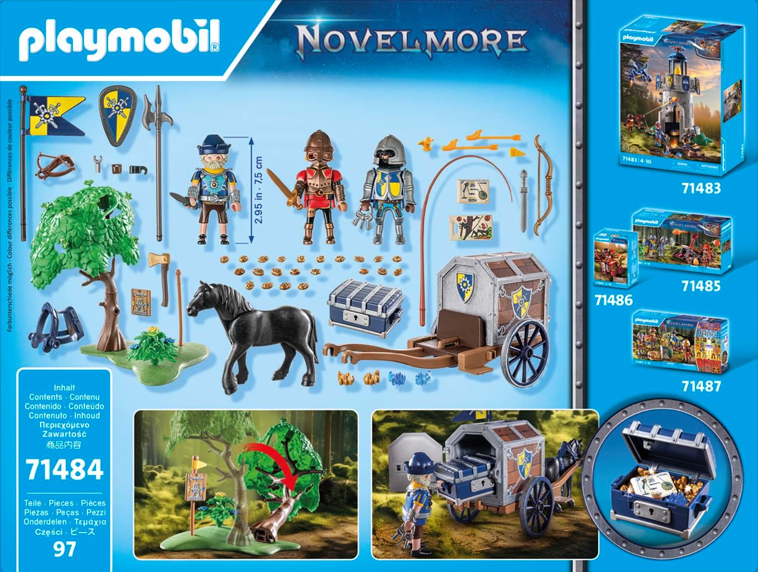 PLAYMOBIL 71484 Knights of Novelmore: Transport Robbery, dangerous battle for the gold, Novelmore Knights vs. Burnham Raiders, fun imaginative role-play, knight play sets suitable for children ages 4+