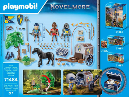 PLAYMOBIL 71484 Knights of Novelmore: Transport Robbery, dangerous battle for the gold, Novelmore Knights vs. Burnham Raiders, fun imaginative role-play, knight play sets suitable for children ages 4+