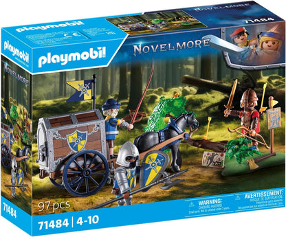 PLAYMOBIL 71484 Knights of Novelmore: Transport Robbery, dangerous battle for the gold, Novelmore Knights vs. Burnham Raiders, fun imaginative role-play, knight play sets suitable for children ages 4+