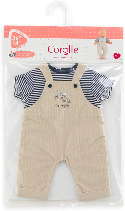 Corolle - Corolle Mon Grand Poupon Tuinbroek Ecru en T-shirt 36cm