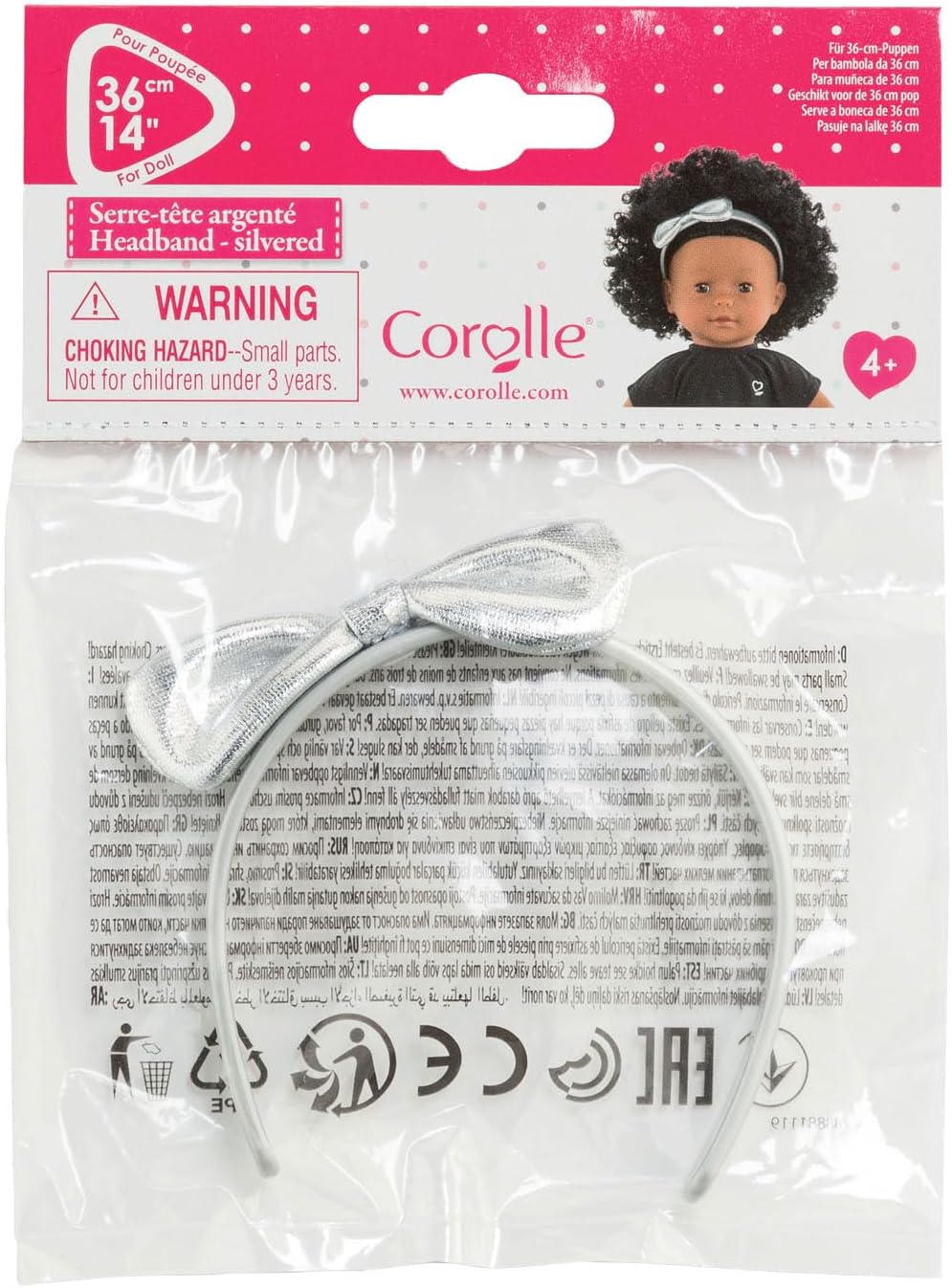 Corolle 9000211550 Ma Haarreif, silbern für alle 36cm Puppen Headband, Silver for All 36 cm Dolls