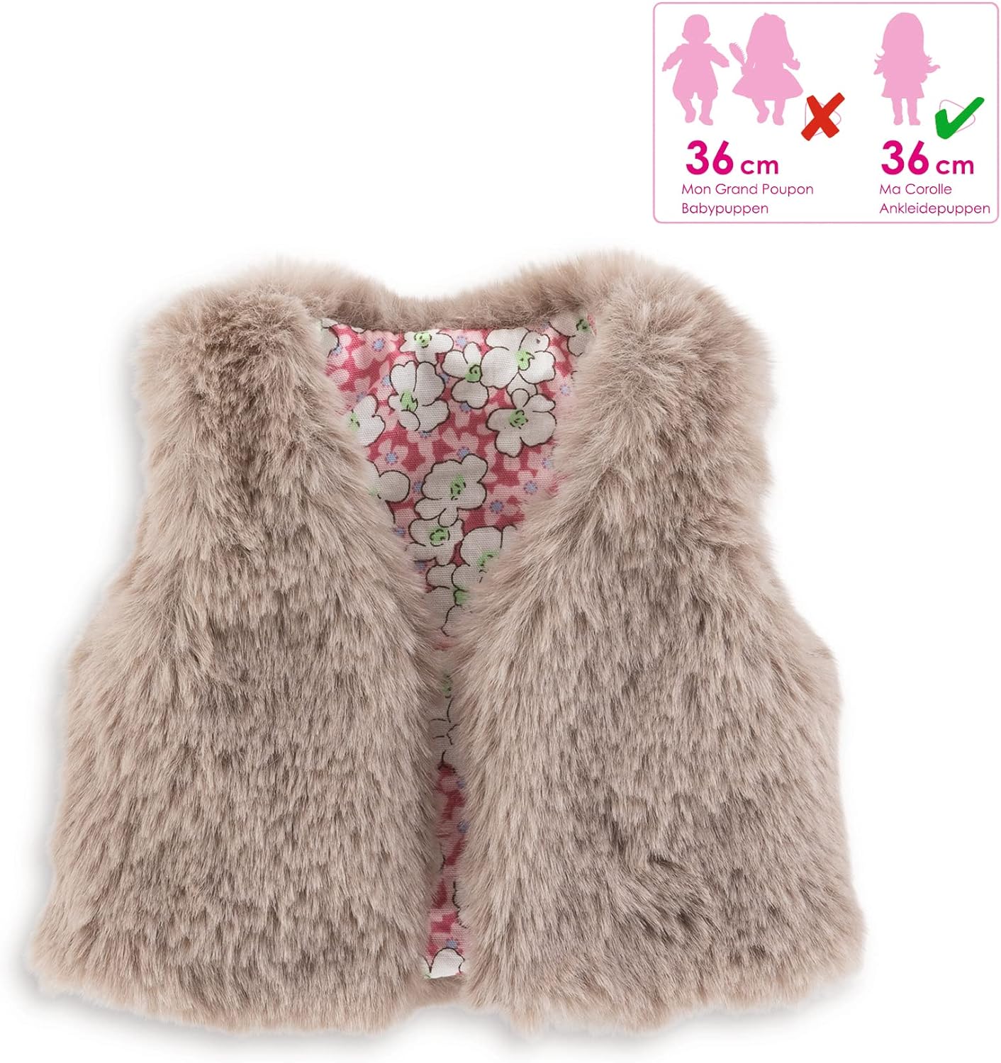 Corolle 9000212250 Fur Vest for All 36 cm MaCorolle Dressing Dolls from 4 Years