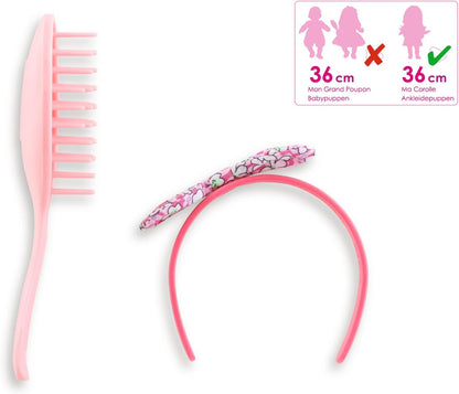 Corolle- Ma Set de Cepillo y Diadema para el Pelo Muñecas Ma, Estilo Floral (9000212330