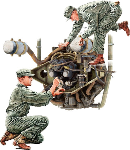 Mini Art 35461 1:35 US Panzer Rep. Crew m. W670 Motor - originalgetreue Nachbildung, Modellbau, Plastik Bausatz, Basteln, Hobby, Kleben, Modellbausatz, Zusammenbauen, unlackiert