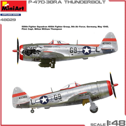 Mini Art 48029 1:48 P-47D-30RA Thunderbolt ADV.Kit - originalgetreue Nachbildung, Modellbau, Plastik Bausatz, Basteln, Hobby, Kleben, Modellbausatz, Zusammenbauen, unlackiert