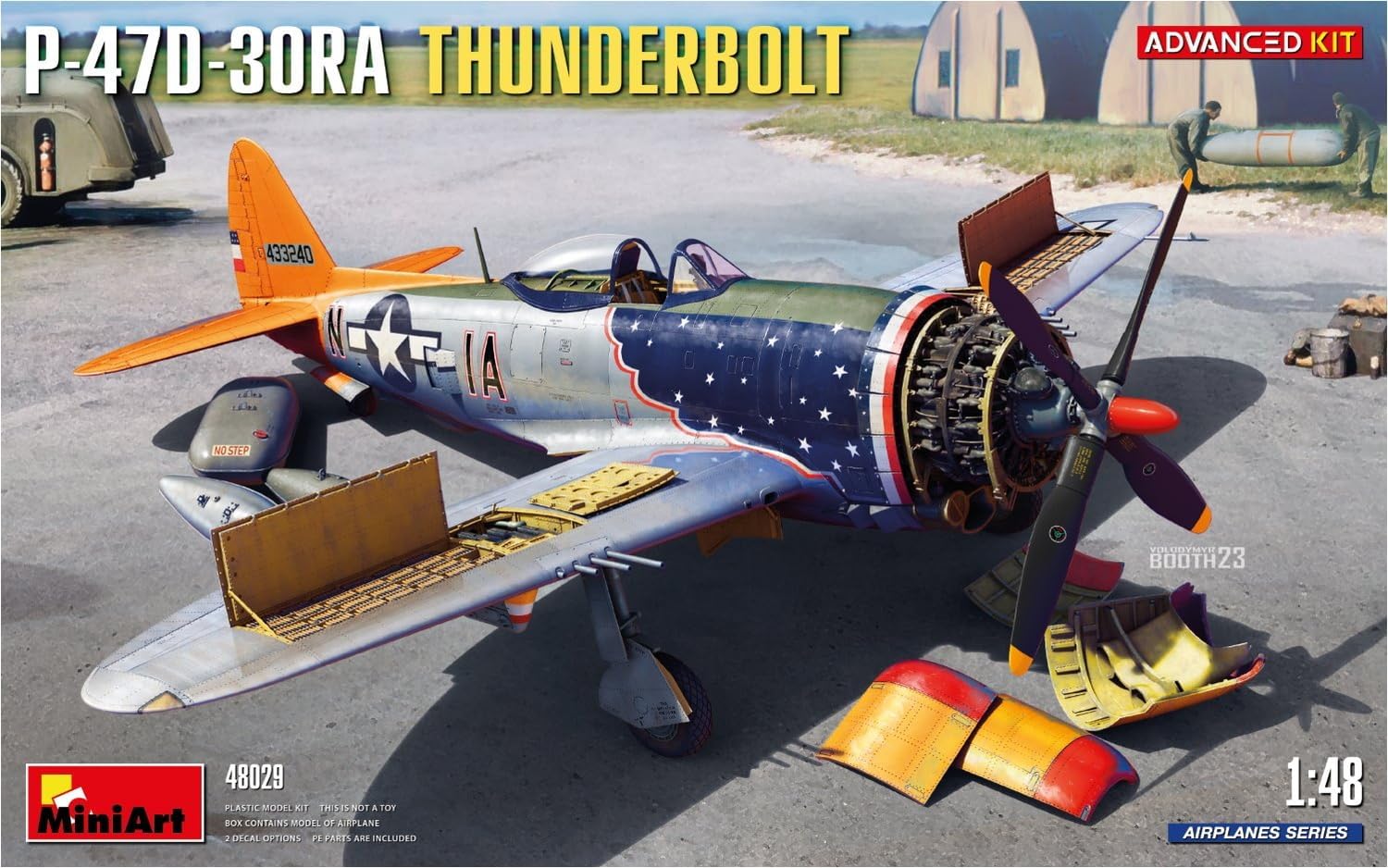 Mini Art 48029 1:48 P-47D-30RA Thunderbolt ADV.Kit - originalgetreue Nachbildung, Modellbau, Plastik Bausatz, Basteln, Hobby, Kleben, Modellbausatz, Zusammenbauen, unlackiert