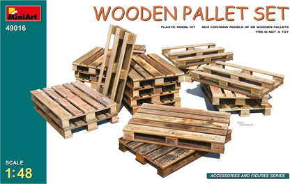 Mini Art 49016 1:48 Holzpaletten Set (20) - originalgetreue Nachbildung, Modellbau, Plastik Bausatz, Basteln, Hobby, Kleben, Modellbausatz, Zusammenbauen, unlackiert