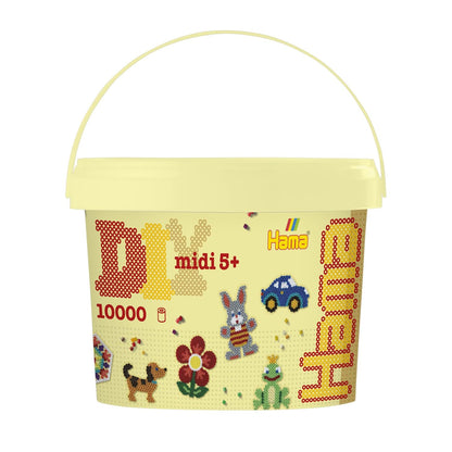 Hama Midi Beads Bucket | Approx. 10.000 Fuse Beads | Creative Mosaic Decoration Arts & Craft | Mosaic Decoration Arts & Craft for Creative Children Ages 5+ | Colour Mix 67