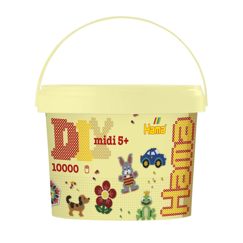 Hama Midi Beads Bucket | Approx. 10.000 Fuse Beads | Creative Mosaic Decoration Arts & Craft | Mosaic Decoration Arts & Craft for Creative Children Ages 5+ | Colour Mix 67