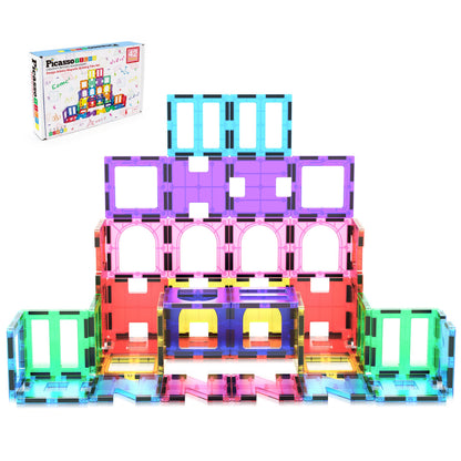 PicassoTiles PT42 Designer Artistry Kit 42pcs Set Magnet Building Tiles Clear Color Magnetic 3D Building Block - Creativity Beyond Imagination! Educational, Inspirational, Conventional, Recreational