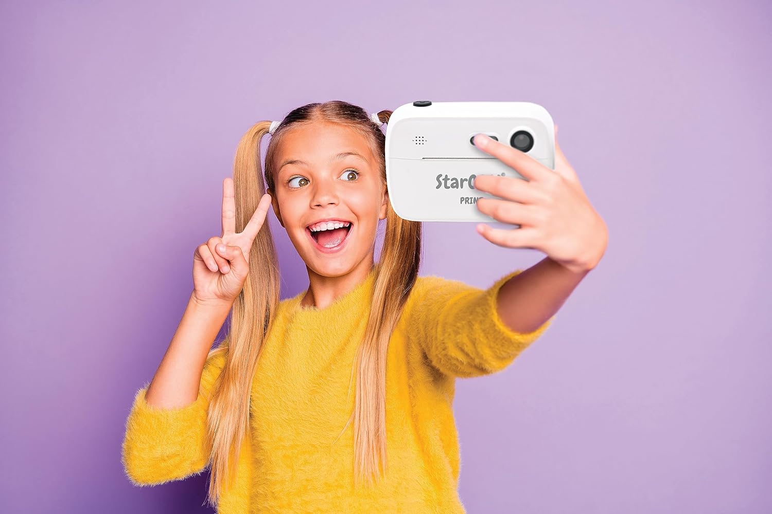 Lexibook, StarCAM Print, camerapakket met instant printer, foto- en videofunctie, inclusief 32 GB SD-kaart en fotopersonalisatiekit, wit, DJ150