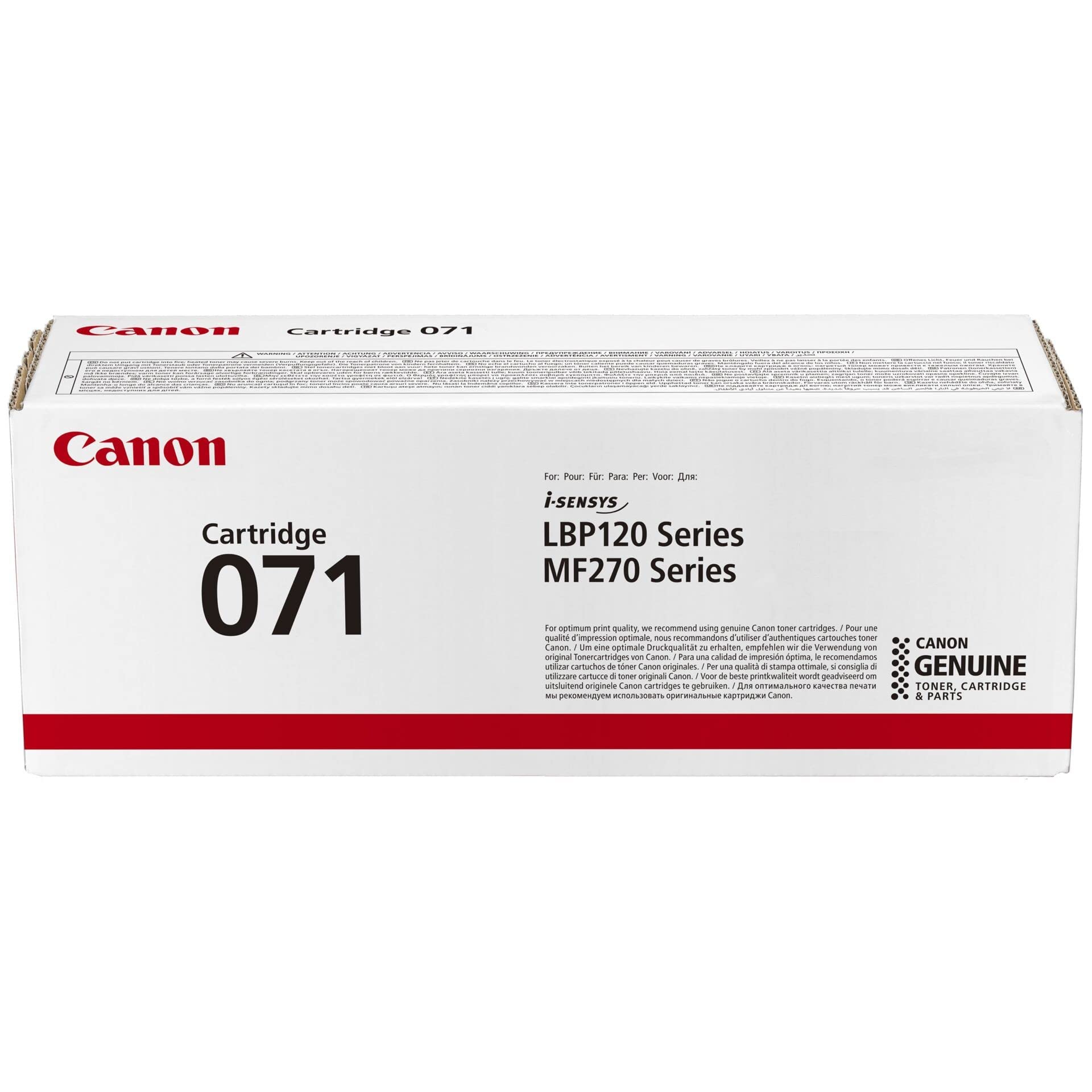 Canon Cartridge 71 BK Black Toner Cartridge, 1,200 pages (cardboard box