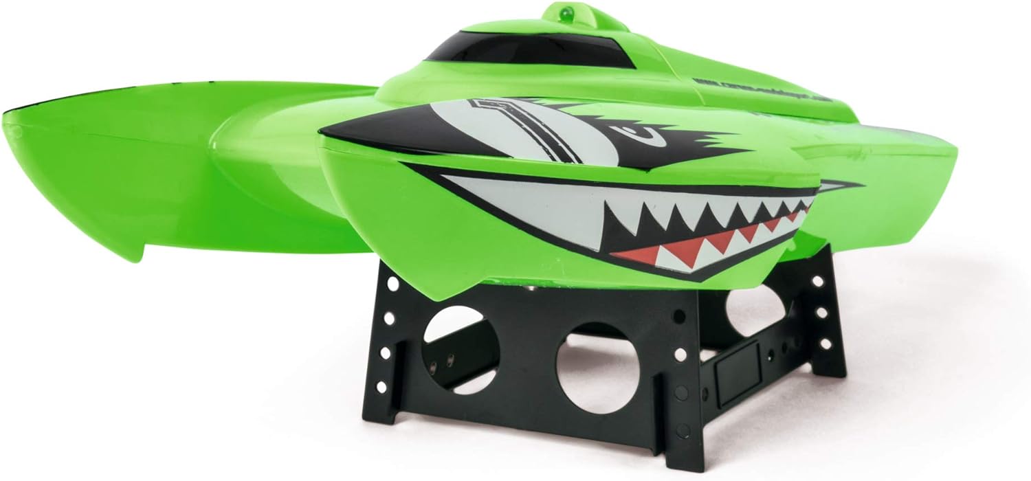 Carson 108025 Boot 500108025 – Race Shark FD 2.4G 100% Children from 8 Years, RC Boat RTR, Green
