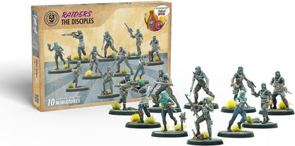 Modiphius Entertainment: Fallout Wasteland Warfare: Raiders - The Disciples - 10 Unpainted Figures, Nuka World Wave, Miniatures Compatible w/ Factions