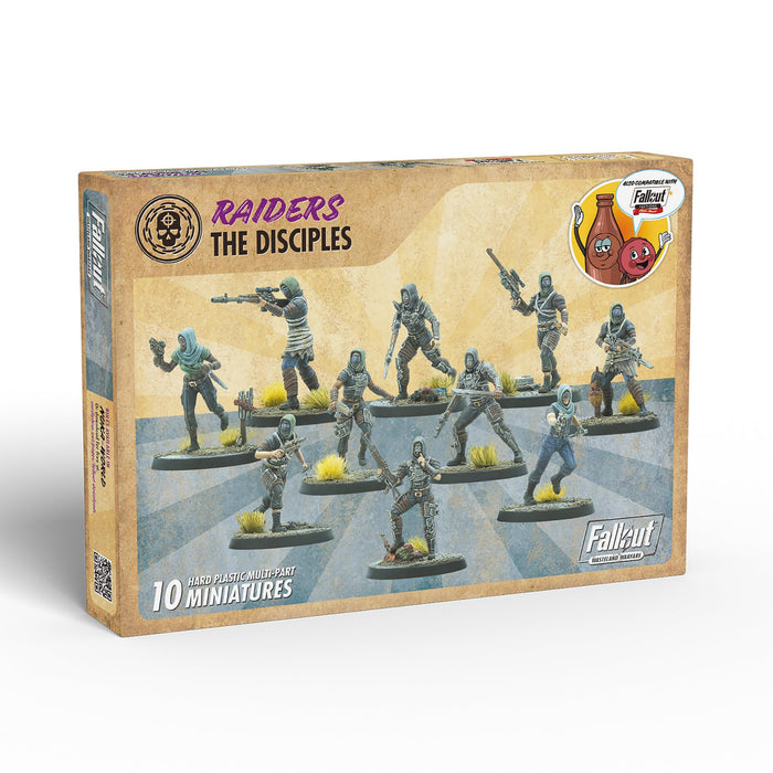 Modiphius Entertainment: Fallout Wasteland Warfare: Raiders - The Disciples - 10 Unpainted Figures, Nuka World Wave, Miniatures Compatible w/ Factions
