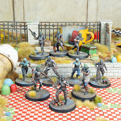 Modiphius Entertainment: Fallout Wasteland Warfare: Raiders - The Disciples - 10 Unpainted Figures, Nuka World Wave, Miniatures Compatible w/ Factions