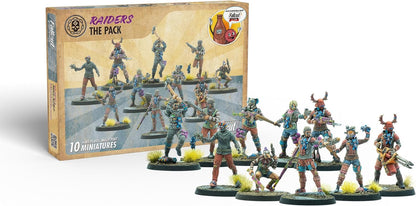Modiphius Entertainment: Fallout Wasteland Warfare: Raiders - The Pack - 10 Unpainted Figures, Nuka World Wave, Miniatures Also Compatible w/Factions