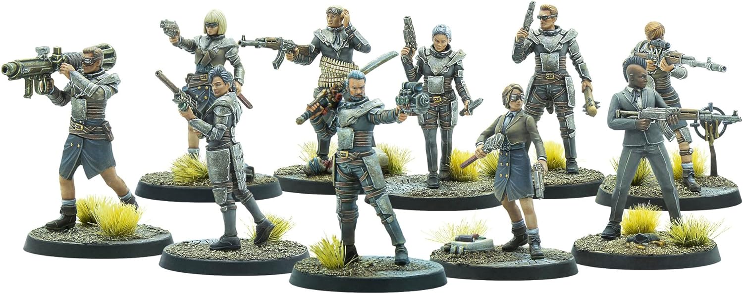 Modiphius Entertainment: Fallout Wasteland Warfare: Raiders - The Operators - 10 Unpainted Figures, Nuka World Wave, Miniatures Compatible w/Factions