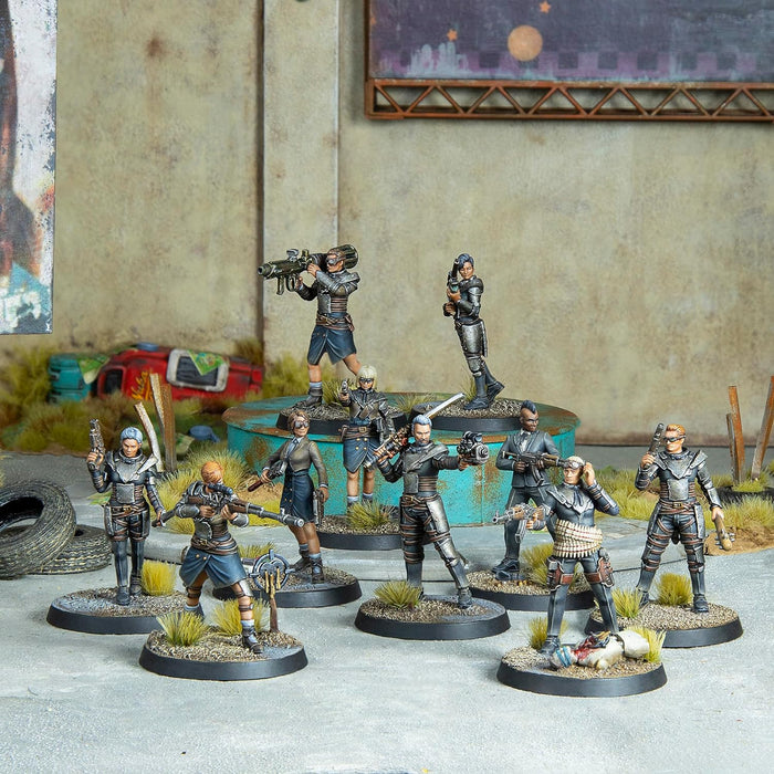 Modiphius Entertainment: Fallout Wasteland Warfare: Raiders - The Operators - 10 Unpainted Figures, Nuka World Wave, Miniatures Compatible w/Factions