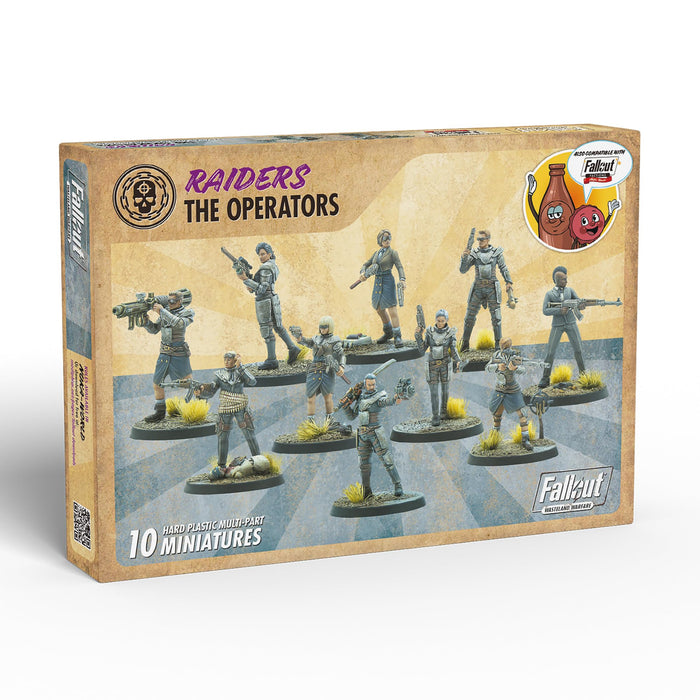 Modiphius Entertainment: Fallout Wasteland Warfare: Raiders - The Operators - 10 Unpainted Figures, Nuka World Wave, Miniatures Compatible w/Factions