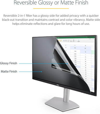 Startech.Com Monitor Privacy Screen For 23 Inch Pc Display, Computer Screen Security Filter, Blue Light Reducing Screen