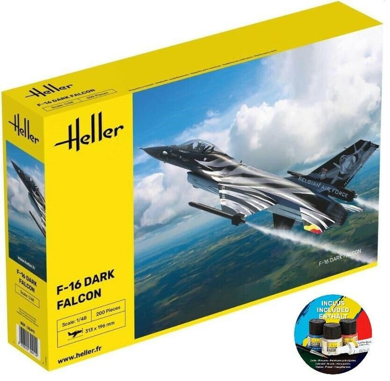 Heller 35411 STARTER KIT F-16 Dark Falcon 1/48