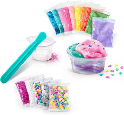 So Slime DIY Mix'in Kit 10 Pack, Multi-coloured, Make 10 Slimes, Styles and Decorations for 100+ Combinations, No Glue! No Mess!,Everything Included to Mix Your Own Slime