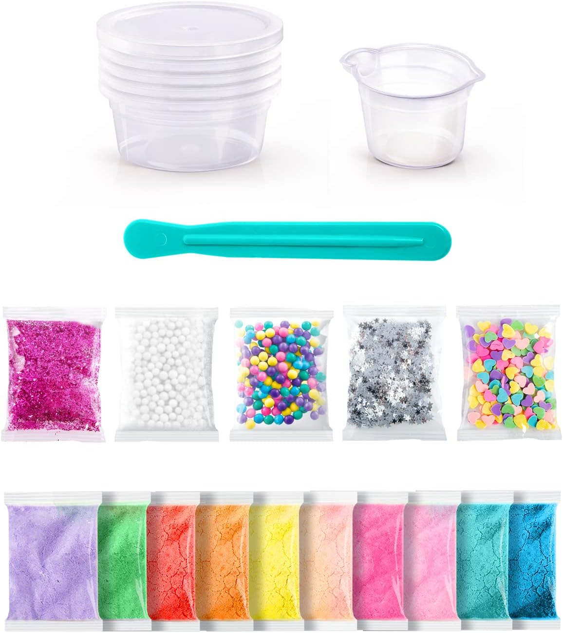 So Slime DIY Mix'in Kit 10 Pack, Multi-coloured, Make 10 Slimes, Styles and Decorations for 100+ Combinations, No Glue! No Mess!,Everything Included to Mix Your Own Slime