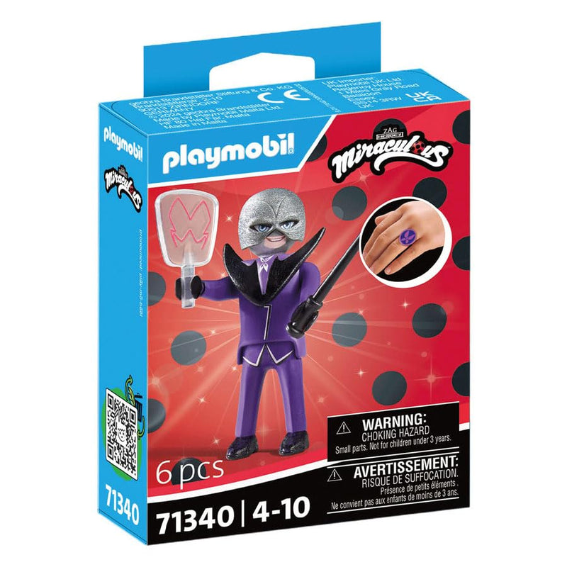 Playmobil 71340 Miraculous: Hawk Moth, Tales of Ladybug and Cat Noir, collector’s item, gifting toy and fun imaginative role-play, playsets for children ages 4+
