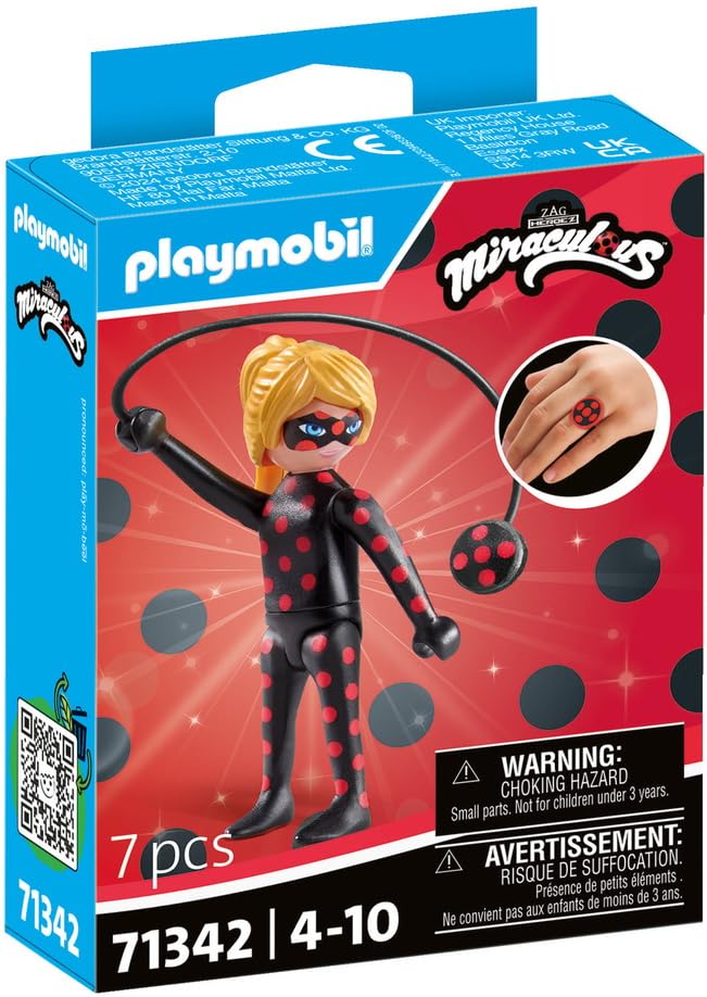 Playmobil 71342 Miraculous: Antibug, Tales of Ladybug and Cat Noir, collector’s item, gifting toy and fun imaginative role-play, playsets for children ages 4+