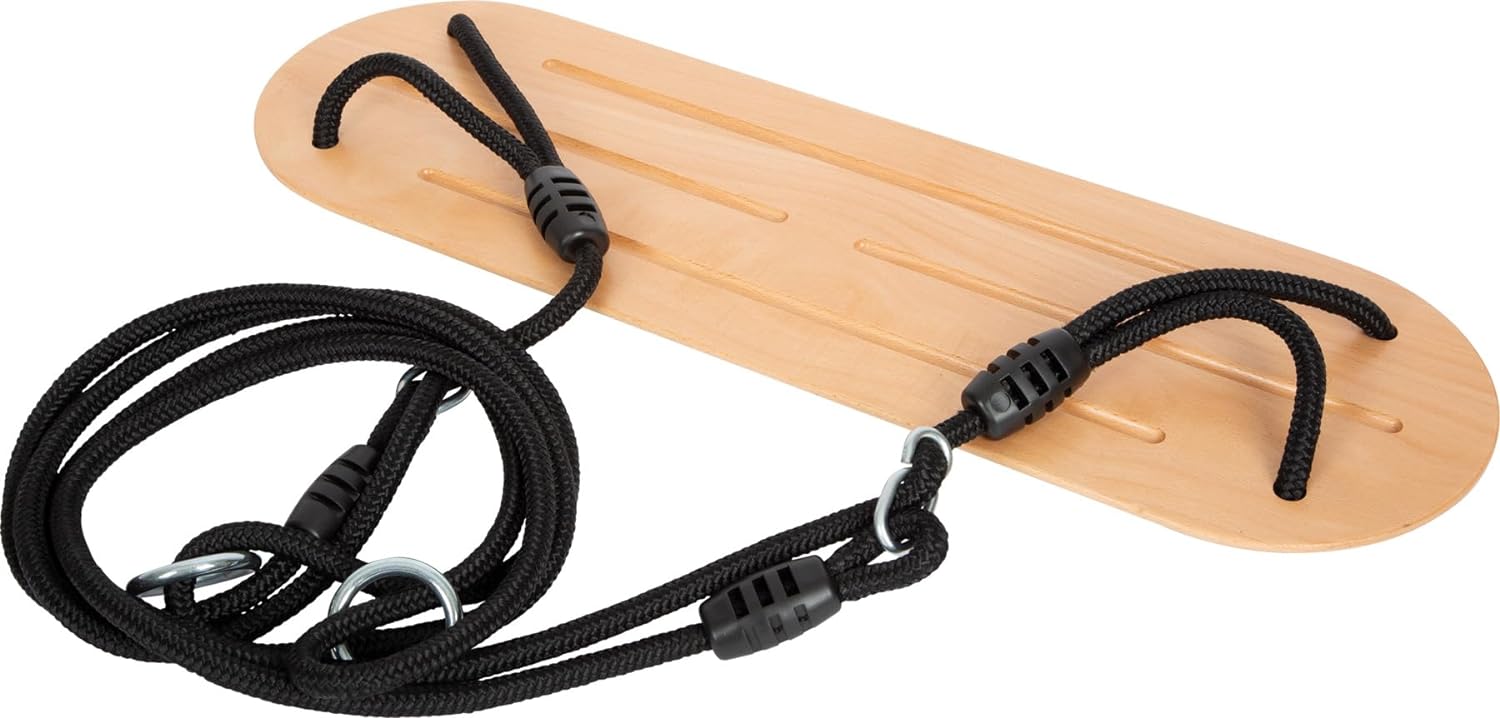 small foot Board XL Black Line, Extra-Wide Wooden Swing for Kids and Adults, for Ages 3+ Years, 12407
