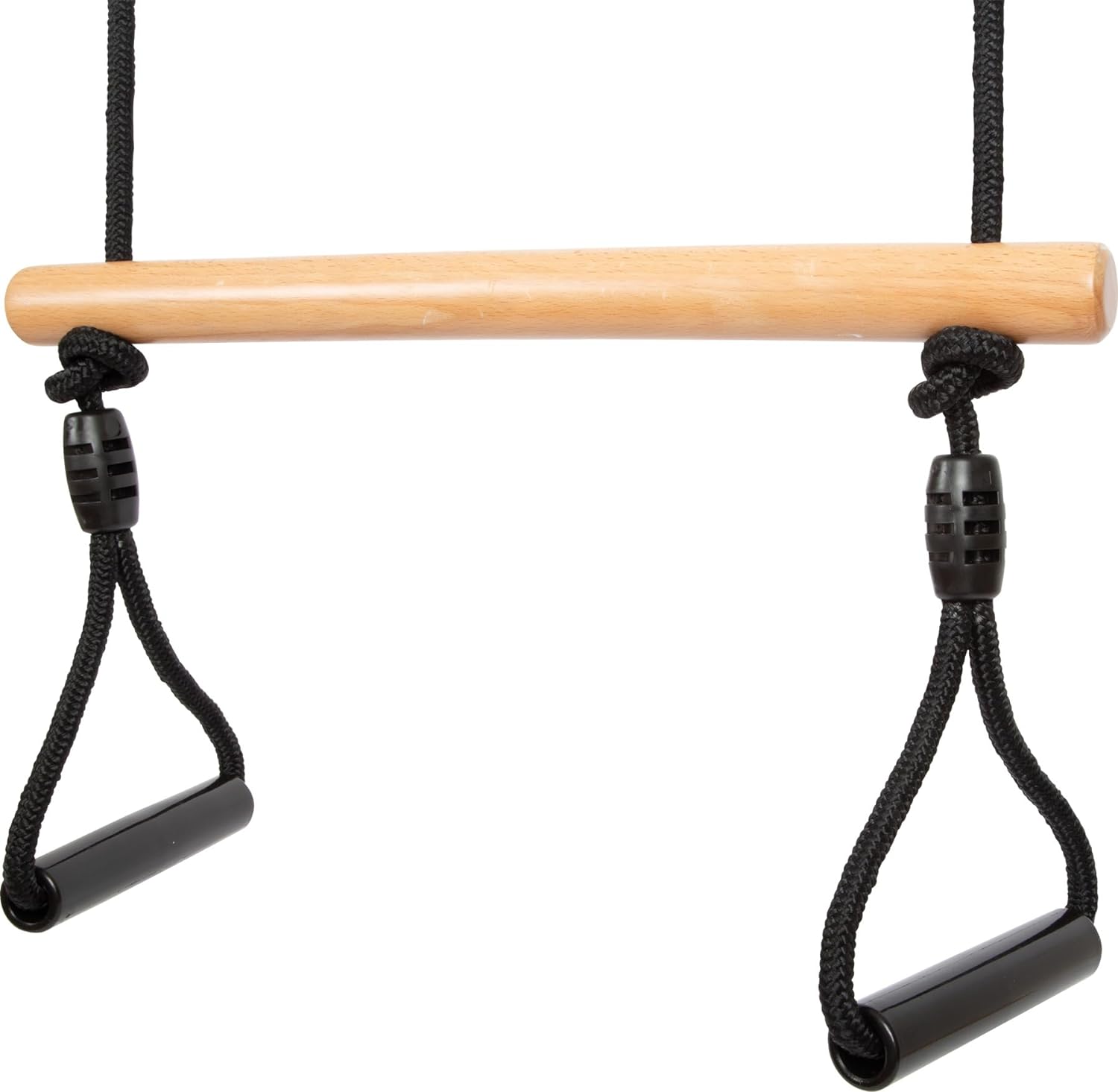 small foot Trapeze Gymnastic Rings Black Line, Wooden Swing for Kids & Adults, Ages 3+ Years, 12409