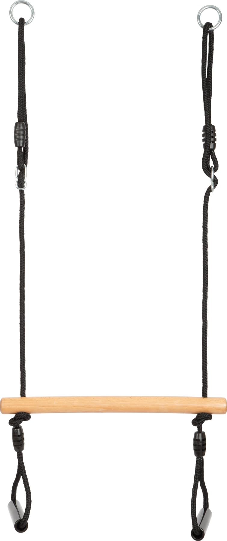 small foot Trapeze Gymnastic Rings Black Line, Wooden Swing for Kids & Adults, Ages 3+ Years, 12409