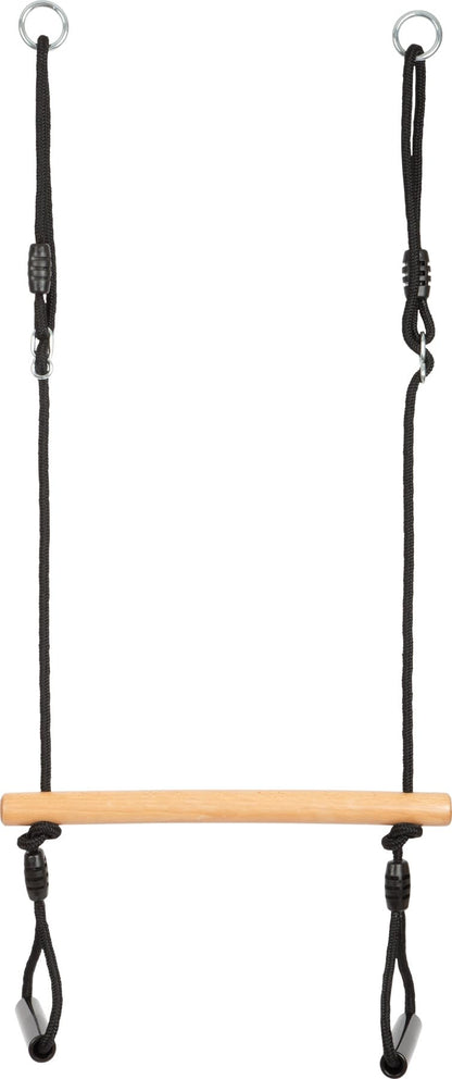 small foot Trapeze Gymnastic Rings Black Line, Wooden Swing for Kids & Adults, Ages 3+ Years, 12409