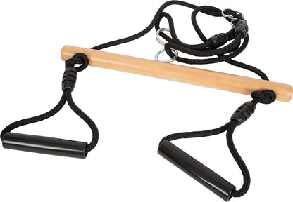 small foot Trapeze Gymnastic Rings Black Line, Wooden Swing for Kids & Adults, Ages 3+ Years, 12409