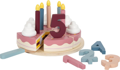 small foot Cuttable Birthday Cake tasty, FSC 100%-certified wood, play set for kitchens & stores, 12453