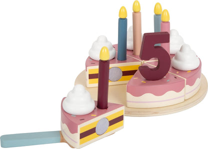 small foot Cuttable Birthday Cake tasty, FSC 100%-certified wood, play set for kitchens & stores, 12453