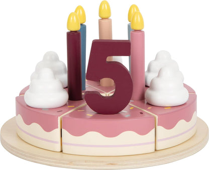 small foot Cuttable Birthday Cake tasty, FSC 100%-certified wood, play set for kitchens & stores, 12453