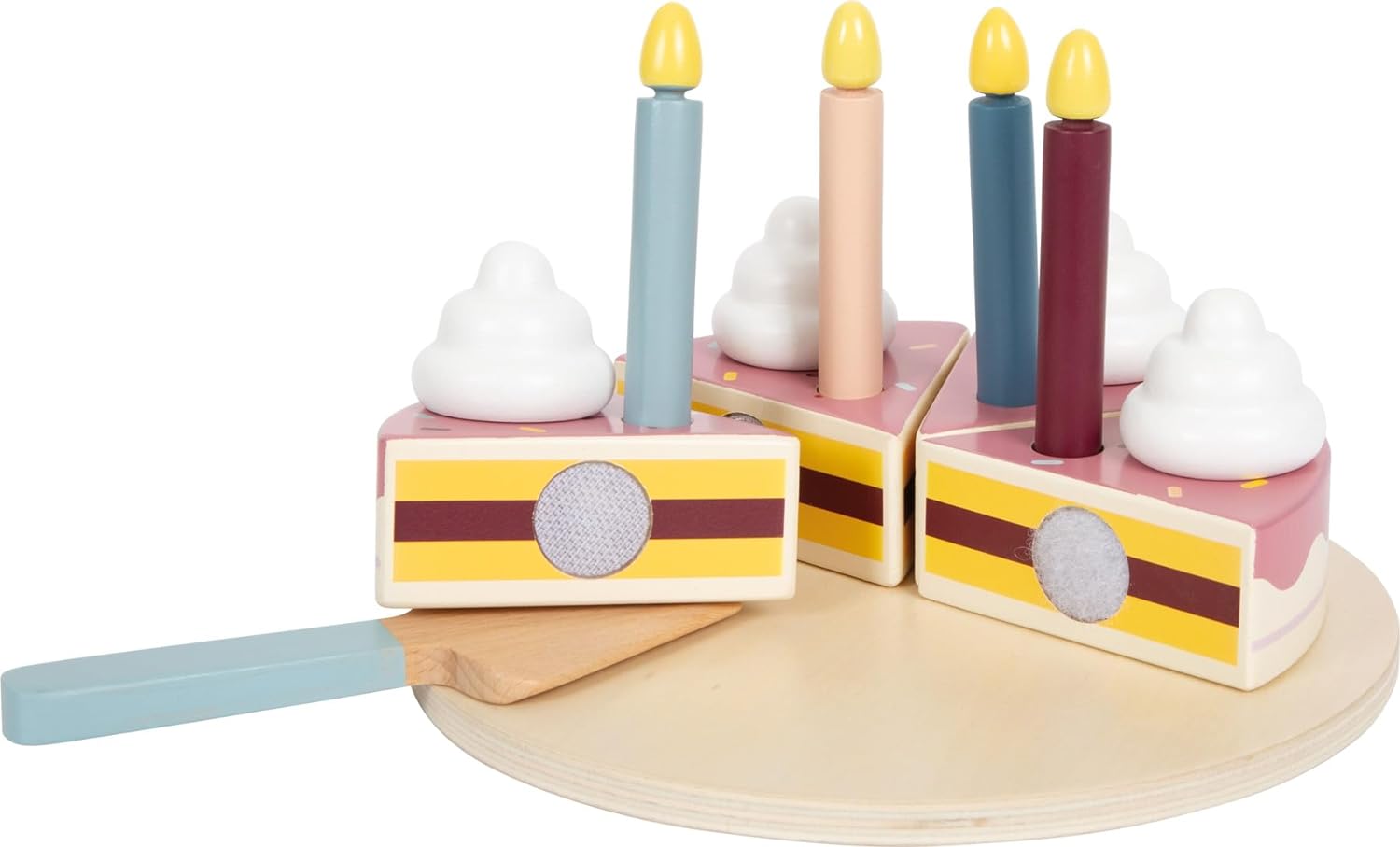small foot Cuttable Birthday Cake tasty, FSC 100%-certified wood, play set for kitchens & stores, 12453