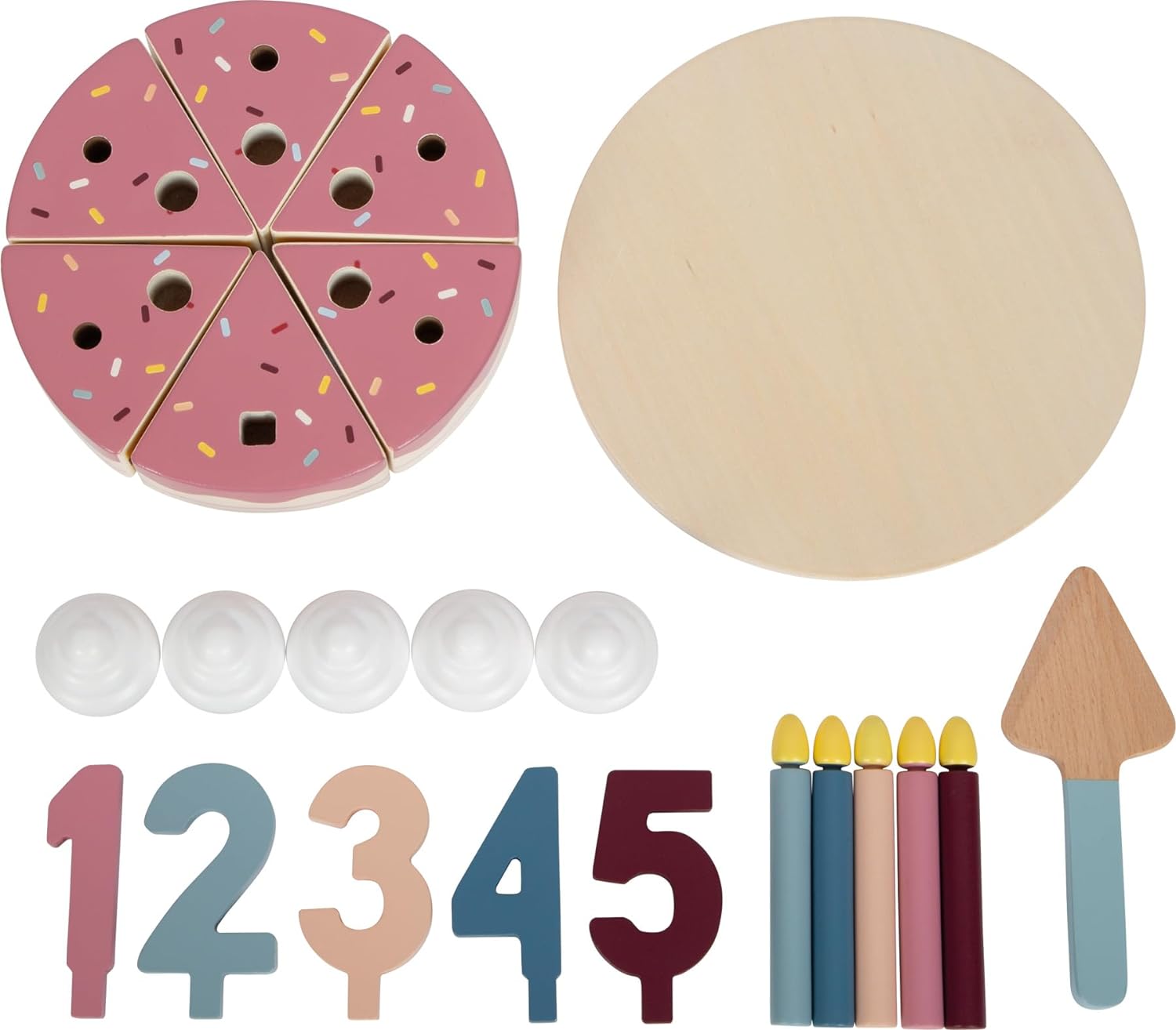small foot Cuttable Birthday Cake tasty, FSC 100%-certified wood, play set for kitchens & stores, 12453