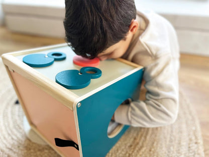 small foot Feeling Sensory, Wood Box for Seeing, Hearing, Smelling, & Touching, Ages 3+ yrs, 12466