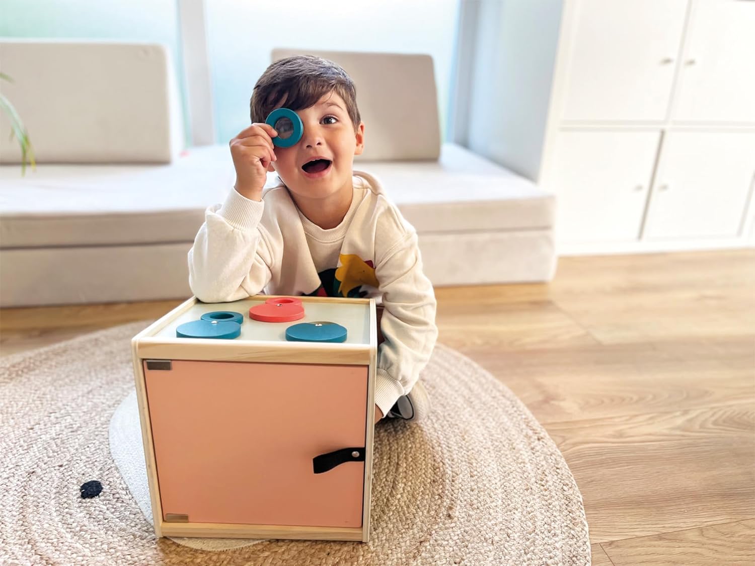 small foot Feeling Sensory, Wood Box for Seeing, Hearing, Smelling, & Touching, Ages 3+ yrs, 12466